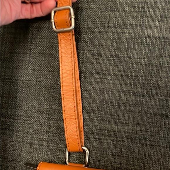 Orange Leather Crossbody Bag - Picture 6 of 7